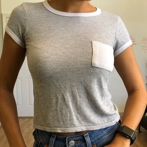 White striped crop top in good condition